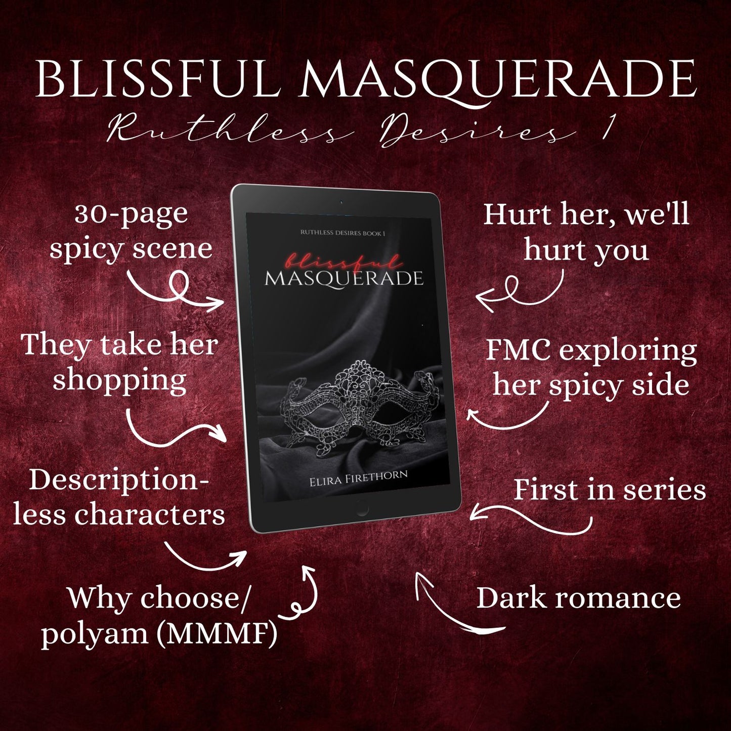 Blissful Masquerade: A Why Choose Dark Romance (Ruthless Desires 1) [Ebook Edition]